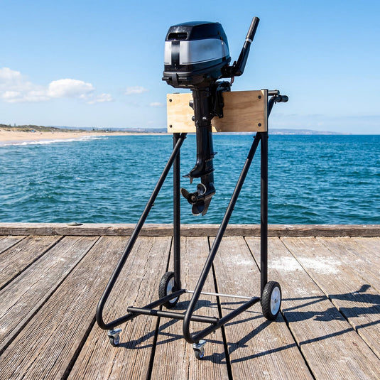 Goplus 330 LBS Boat Motor Stand w/ 4 Rubber Casters for Motor Transportation Repair Maintenance