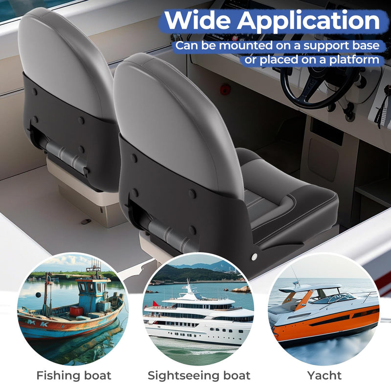 Load image into Gallery viewer, Goplus 2-Pack Folding High Back Boat Chairs | Waterproof PVC Leather Cabin Seating
