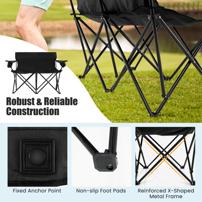 Load image into Gallery viewer, Goplus Double Camping Chair Oversized Heavy Duty Camping Loveseat
