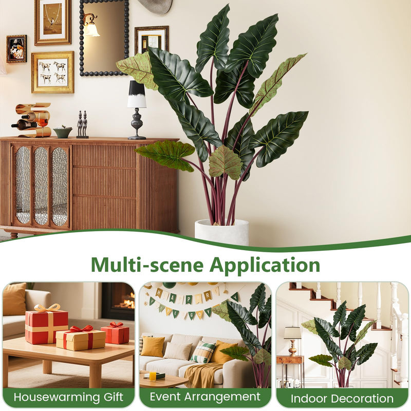 Load image into Gallery viewer, Goplus 63" Tall Fake Pre-Potted Plant w/ 11 Faux Leaves &amp; Bendable Stems
