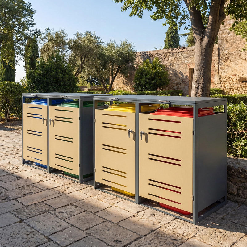 Load image into Gallery viewer, Goplus 52"x32"x46" Outdoor Trash Can Storage
