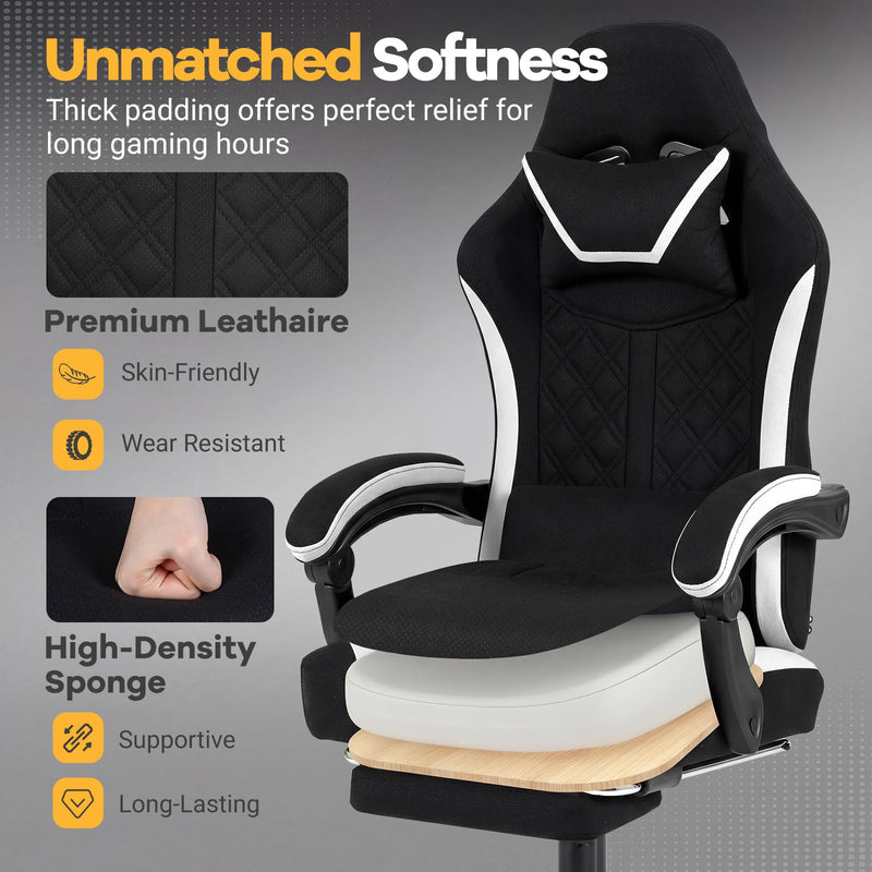 Load image into Gallery viewer, Goplus Ergonomic Gaming Chair w/Footrest Lumbar Support &amp; Linkage Armrests
