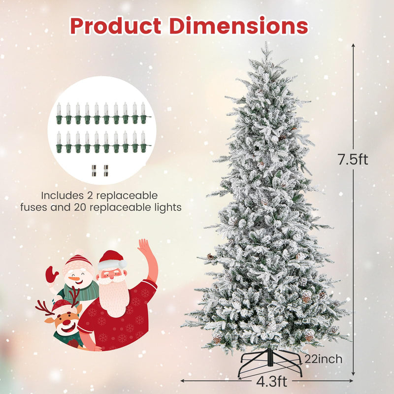 Load image into Gallery viewer, Goplus Pre-Lit Snow Flocked Christmas Tree with Warm-White Incandescent Lights
