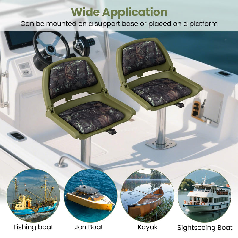 Load image into Gallery viewer, Goplus Molded Low Back Fishing Boat Chairs Marine-Grade PVC Cushion Pad
