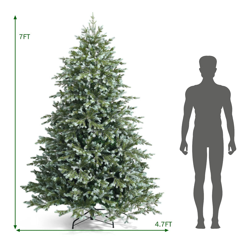 Load image into Gallery viewer, Goplus 7ft Artificial Christmas Tree Feel Real Unlit Hinged Xmas Spruce Tree
