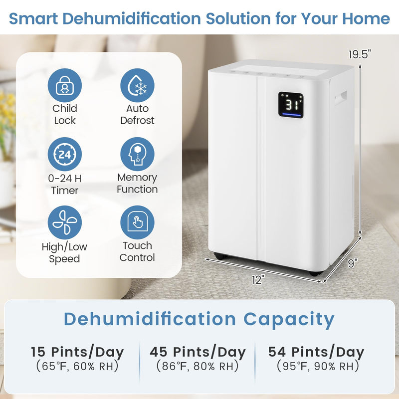 Load image into Gallery viewer, 4500 Sq.Ft Dehumidifier for Basement, 54 Pints Dehumidifier with 4L Water Tank, 3 Modes, Timer
