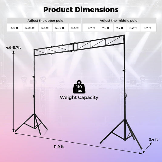 Goplus Lighting Truss System with 12 Lights Hold 110LBS Capacity