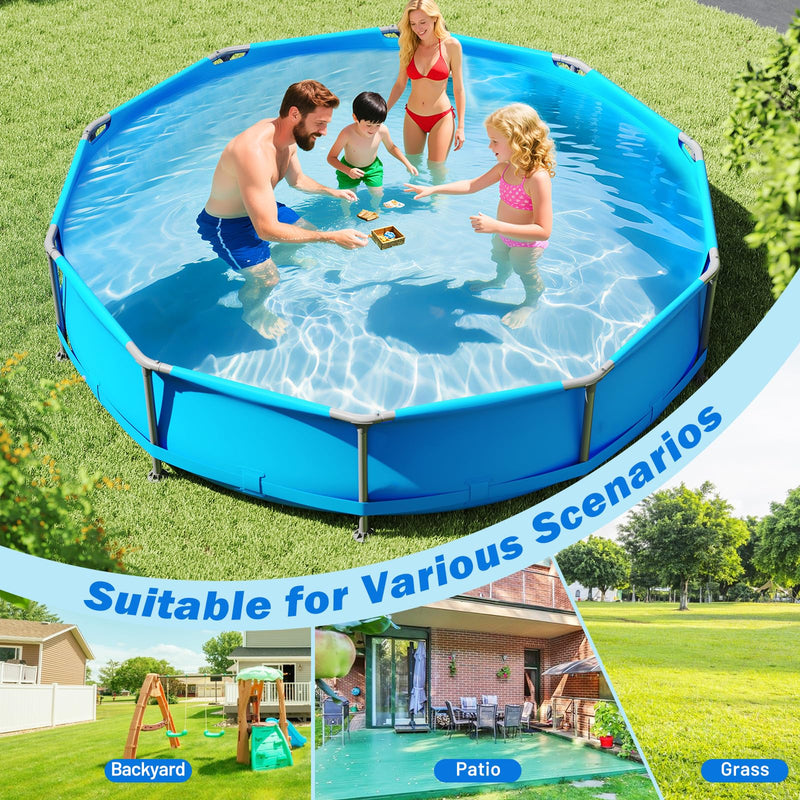 Load image into Gallery viewer, Goplus 12&#39; x 12&#39; x 30&#39;&#39; Metal Frame Above Ground Swimming Pool

