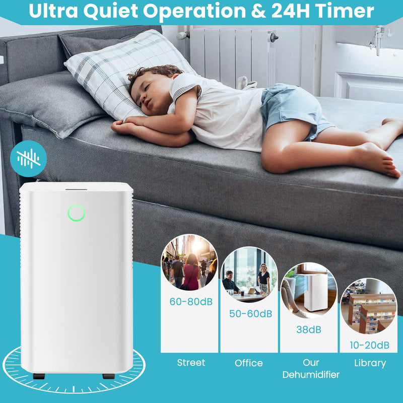 Load image into Gallery viewer, 2000 Sq. Ft Dehumidifier with 3 Modes, 2 Speeds, LED Touch Control Panel, Dehumidifier for Home Office

