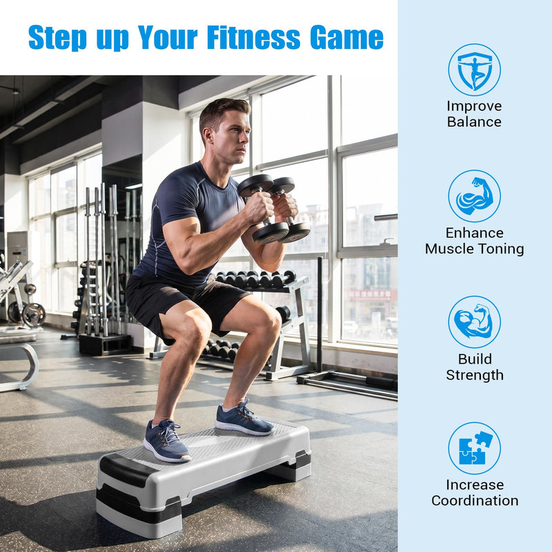 Load image into Gallery viewer, Goplus 35.5" Aerobic Step Platform w/4 Risers | Exercise Stepper for Home Gym Workout

