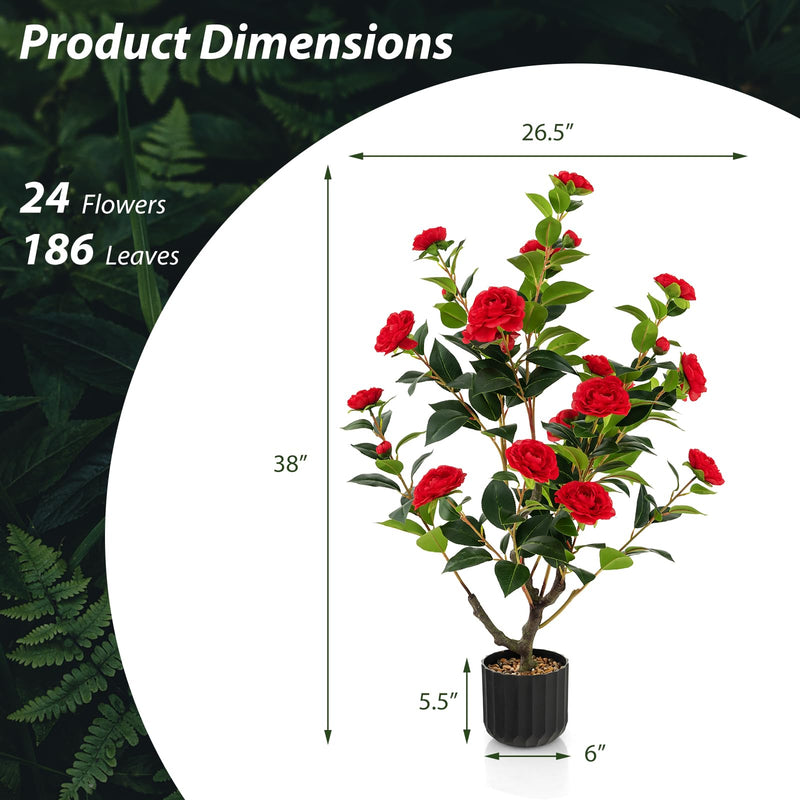 Load image into Gallery viewer, 38&quot; Artificial Camellia Tree - Goplus
