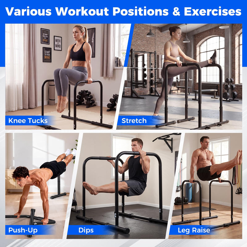 Load image into Gallery viewer, Goplus Adjustable Dip Bar Heavy Duty Parallette Push Up Stand with 660 LBS Capacity
