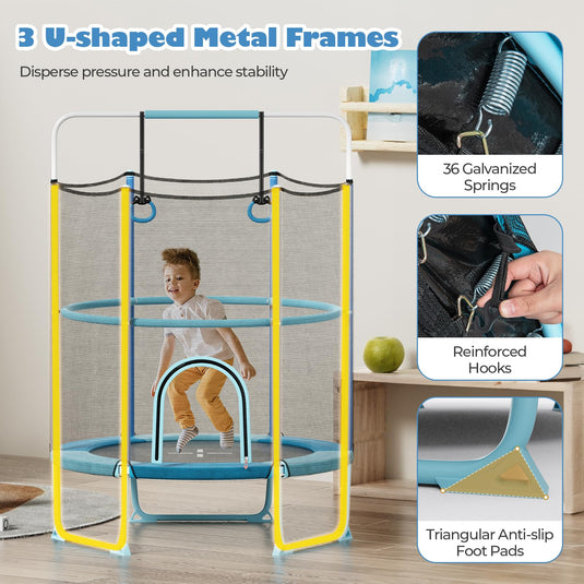 Goplus 60'' Trampoline for Kids, 3-in-1 Toddler Trampoline