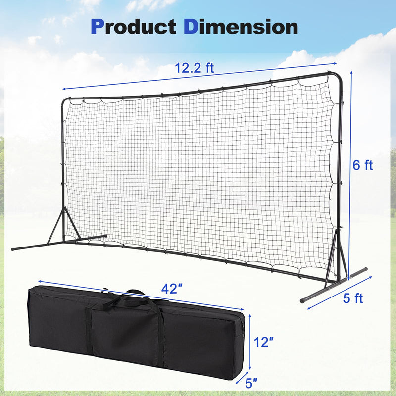 Load image into Gallery viewer, Goplus Soccer Rebounder Net, 12FTx6FT Soccer Training Equipment w/Portable Carrying Bag
