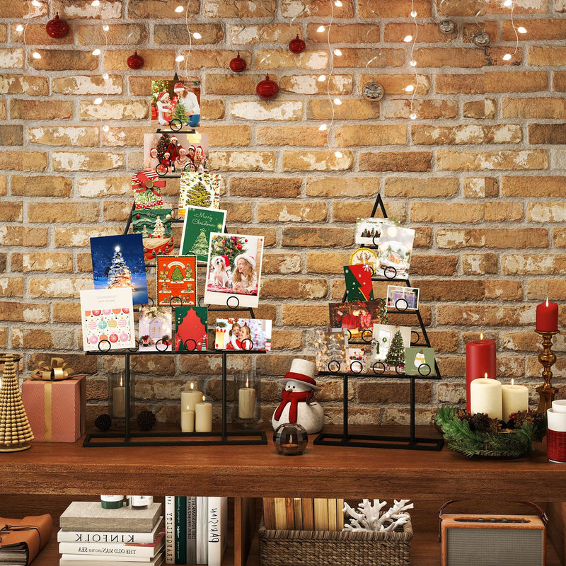 Load image into Gallery viewer, Goplus 2 Pack Christmas Tree Photo Holder with 36 Round Clips
