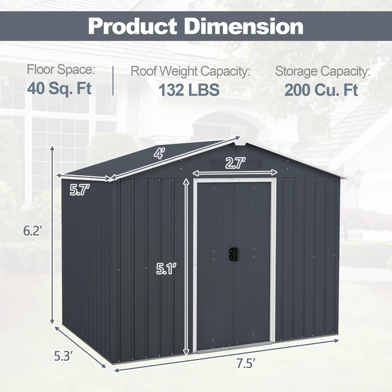 Load image into Gallery viewer, Goplus Outdoor Storage Shed with Floor
