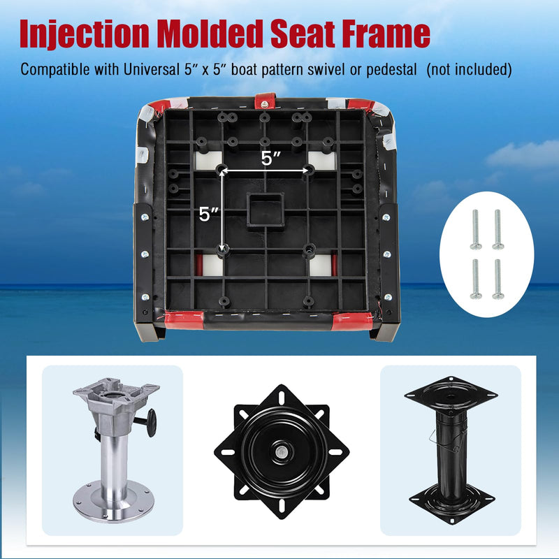 Load image into Gallery viewer, Goplus 2 Pieces High Back Folding Boat Seat Set with Sponge Cushion

