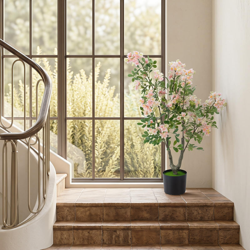 Load image into Gallery viewer, Goplus 36" Artificial Impatiens Blossom Tree w/Mini Fruits &amp; Faux Grass

