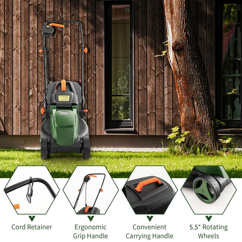 Load image into Gallery viewer, Goplus Electric Lawn Mower, 2-in-1 Versatile Corded Lawn Mower, 12 AMP Motor, 14&quot; Cutting Deck
