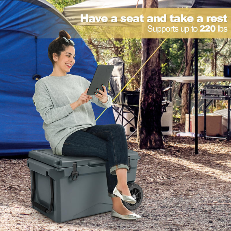 Load image into Gallery viewer, Goplus Cooler, Portable Ice Chest with All-Terrain Wheels
