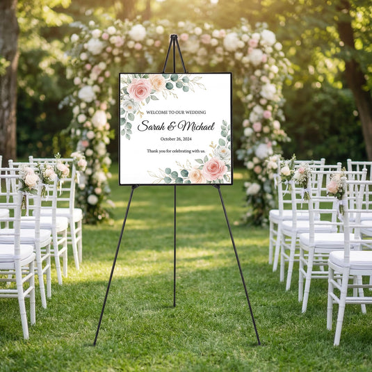 Goplus 65" Metal Easel Stand Set w/Movable Card Slots & Anti-Slip Foot Pads (6-Pack)