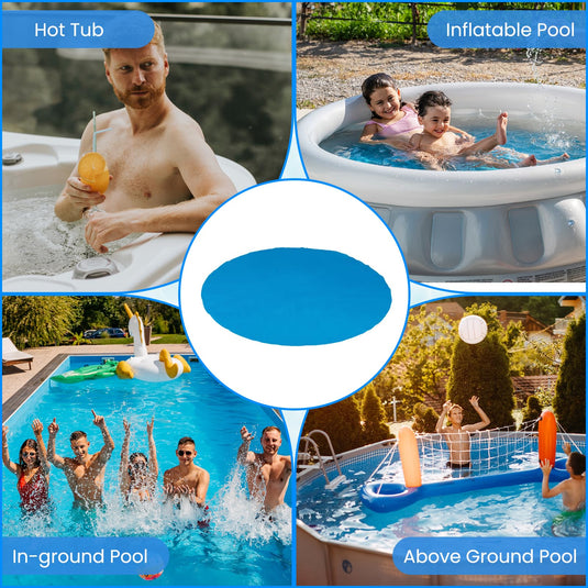 Goplus 8FT /  12FT Round Solar Pool Cover | Heavy-Duty Thermal Insulating Bubble Wrap Cover