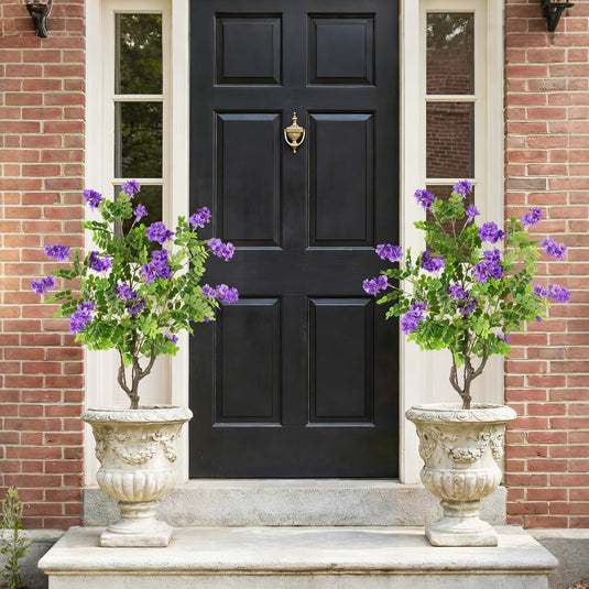 Goplus 39” 2 Pack Artificial Locust Flower Trees with Ground Spikes | Sophora Japonica Blossoms