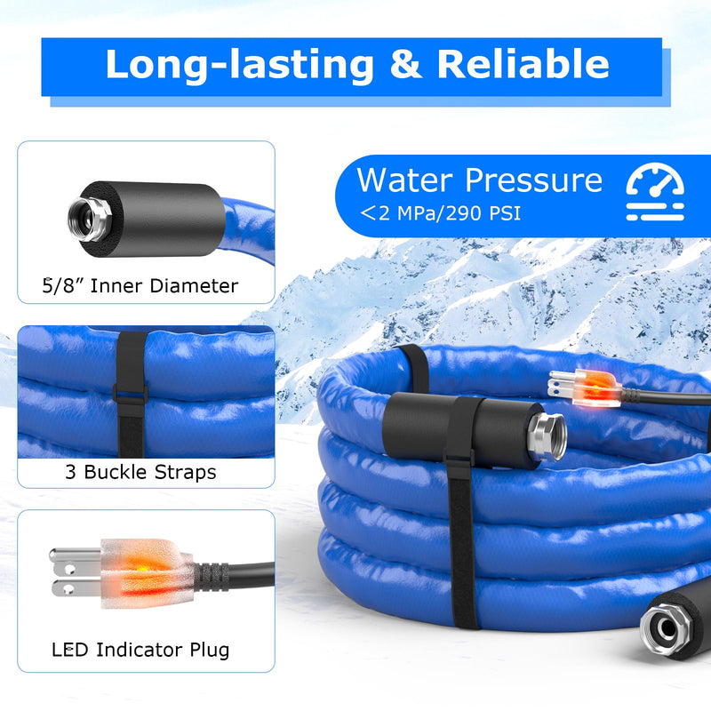 Load image into Gallery viewer, Goplus 15FT Heated Water Hose for RV, Heated Drinking Water Hose in Temperature Down to -45℉ with 3/4” GHT Adapter
