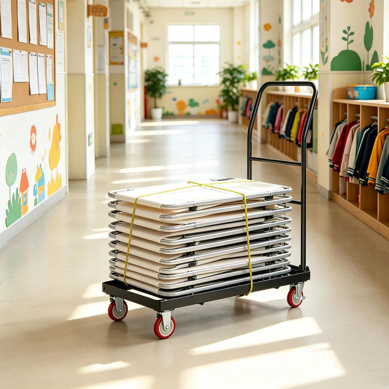 Load image into Gallery viewer, Goplus 800 LBS Folding Chair Rack with Rubber Wheels &amp; 2 Elastic Ropes
