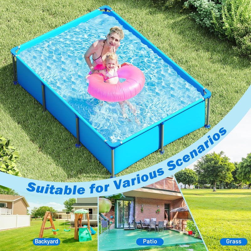 Load image into Gallery viewer, Goplus 8.5&#39; x 6&#39; x 26&quot; Rectangle Metal Frame Pool Set Above Ground Swimming Pool
