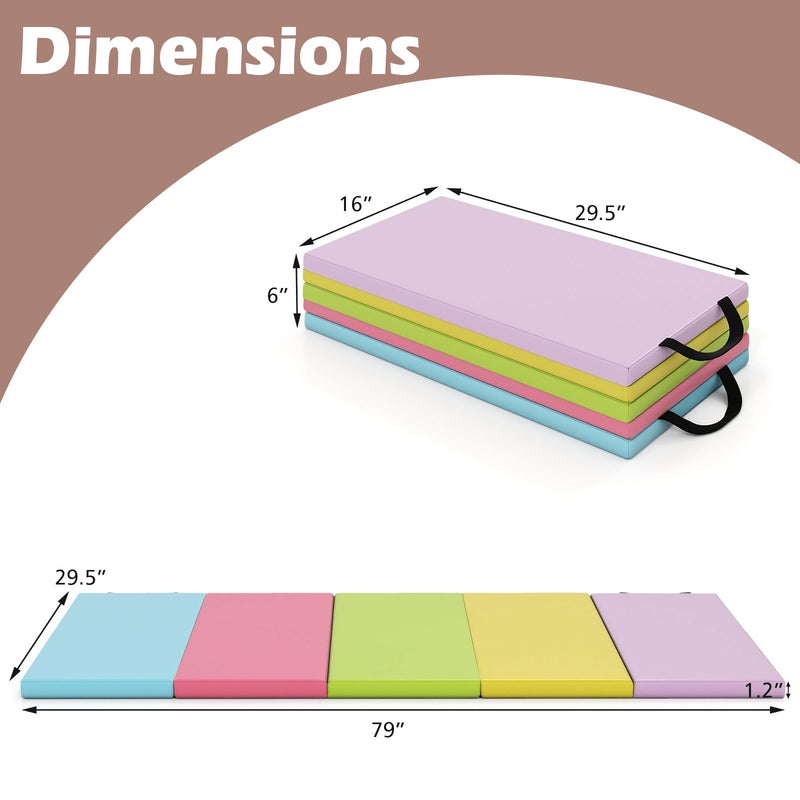 Load image into Gallery viewer, Goplus Gymnastics Mat, 6.6&#39;x2.5&#39; 5-Panel Folding Tumbling Mat w/Carrying Handles
