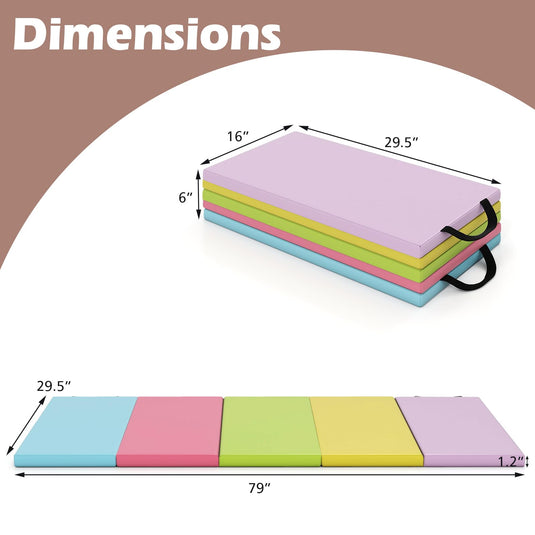 Goplus Gymnastics Mat, 6.6'x2.5' 5-Panel Folding Tumbling Mat w/Carrying Handles