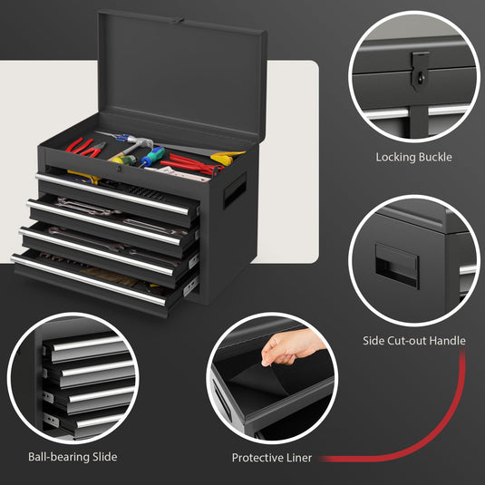 Goplus Tool Chest, 5-Drawer Rolling Tool Storage Cabinet with Detachable Top Tool Box