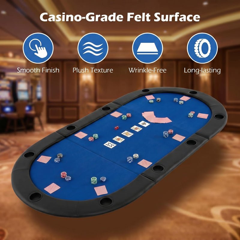 Load image into Gallery viewer, Goplus 84"x42" Foldable Poker Table Top for 10 Players w/Cup Holders
