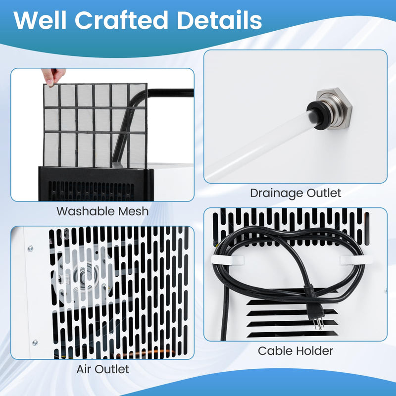 Load image into Gallery viewer, 189 Pints Commercial Dehumidifier with Pump, 3.3Ft Drain Hose &amp; Wheels
