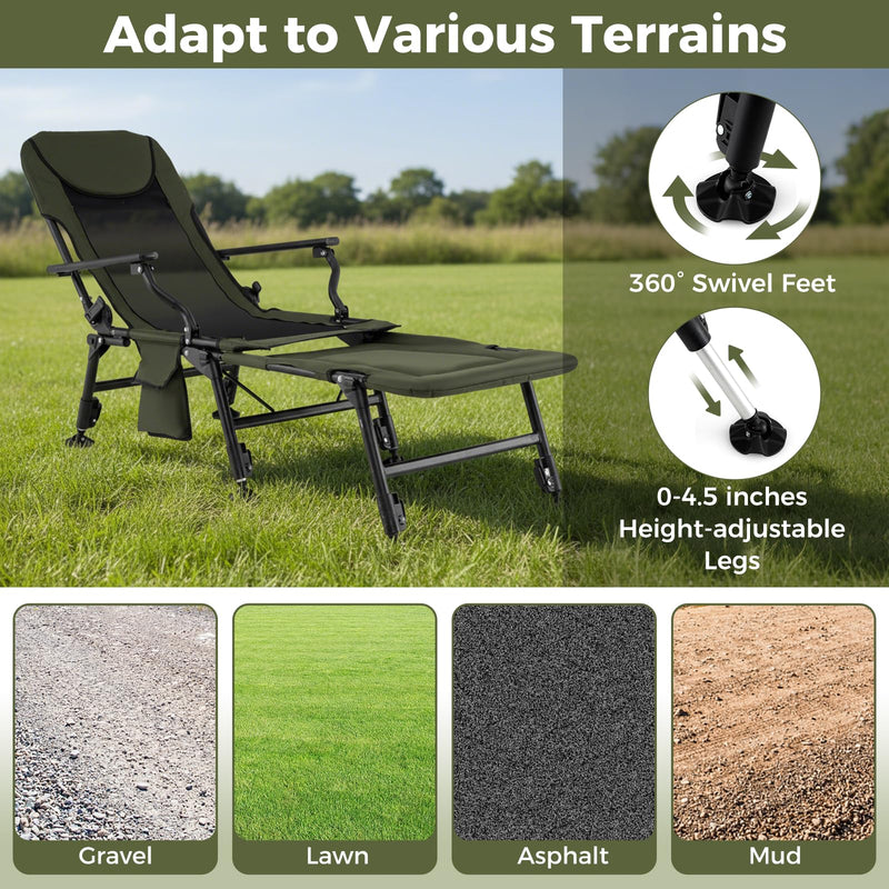 Load image into Gallery viewer, Goplus Oversized Foldable Fishing Chair for Adults with Detachable Footrest
