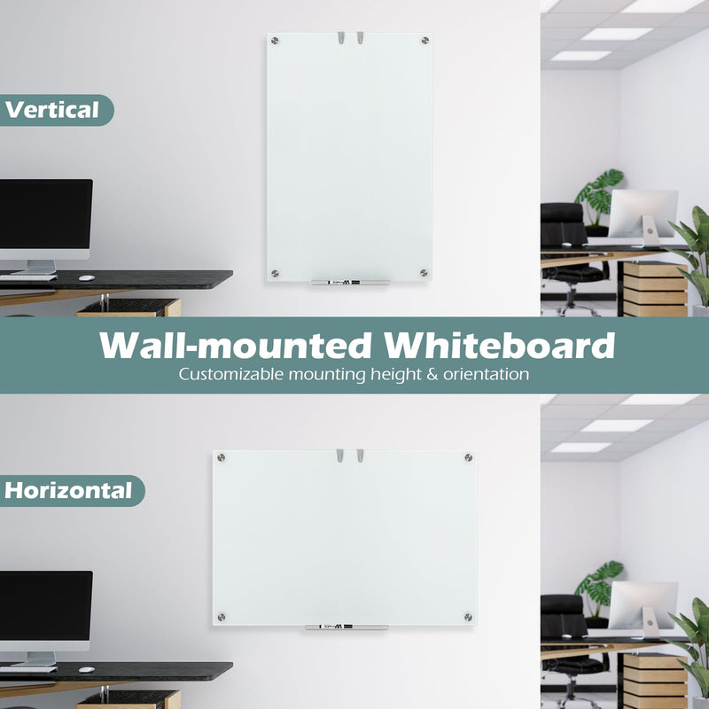 Load image into Gallery viewer, Goplus 36" x 24" Magnetic Glass Whiteboard Dry Erase Board with Eraser

