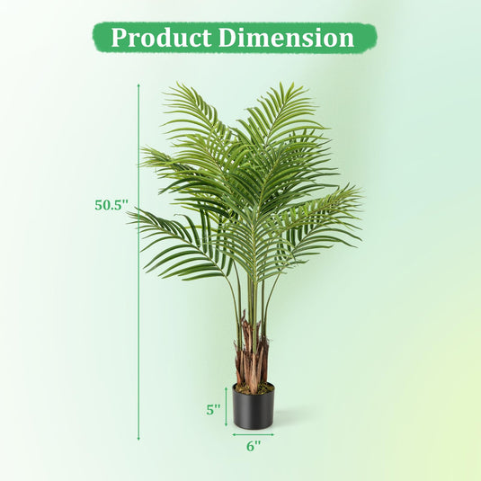 tall artificial palm plant Goplus 4.2FT Tall Artificial Palm Tree with 12 PEVA Leaves (2 Pack)
