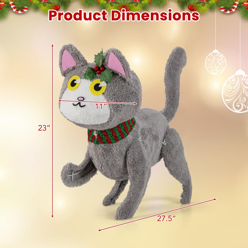 Load image into Gallery viewer, Goplus Lighted Christmas Cat, Indoor Outdoor Kitty Decoration w/ 88 LED Lights
