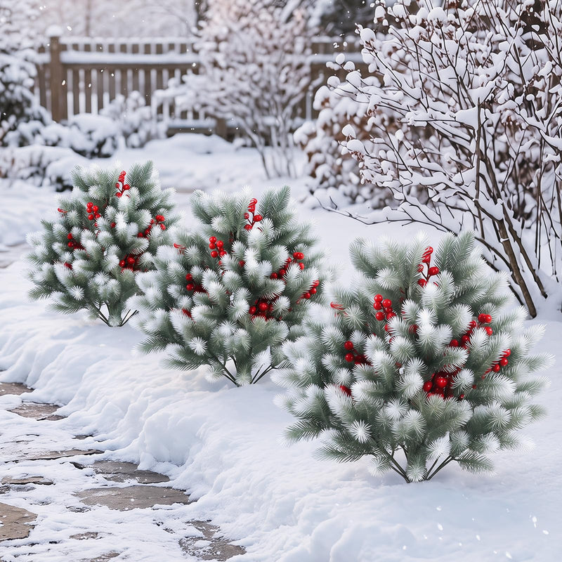 Load image into Gallery viewer, Goplus 27.5" Faux Pine Needle Bushes with Ground Spikes | Artificial Cedar Topiary Ball Trees Set of 2
