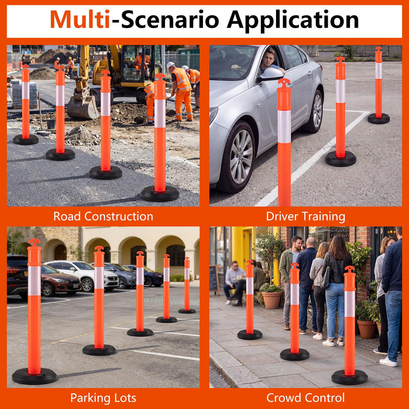 Load image into Gallery viewer, Goplus 3/6/9 Pack Traffic Delineator Posts with Fillable Base
