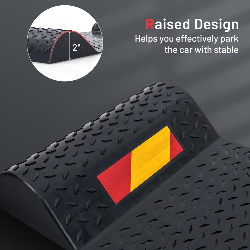 Load image into Gallery viewer, Goplus Garage Car Parking Mat, 2 Pack Heavy Duty Wheel Stopper w/ 2 Mounting Method, Non-Slip Surface
