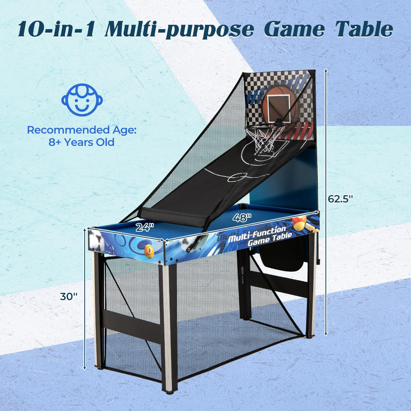 Load image into Gallery viewer, Goplus 10-in-1 Multi Game Table | 48" Combo Game Table for Game Room Party Family Night
