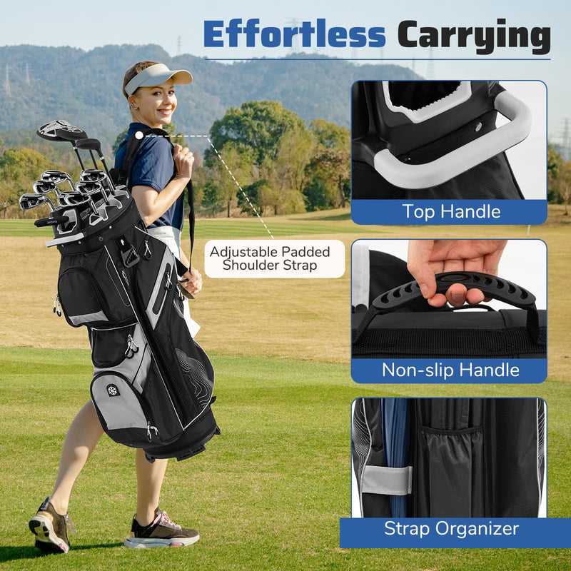 Load image into Gallery viewer, Goplus Lightweight Molded Lock Top Golf Club Bag w/14-Way Full Length Organizer Dividers
