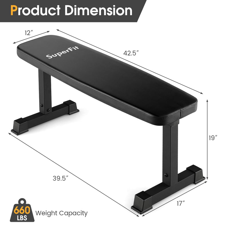 Load image into Gallery viewer, Goplus Flat Weight Bench, 660 LBS Heavy Duty Strength Training Exercise Bench
