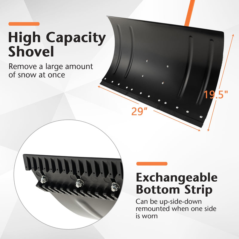 Load image into Gallery viewer, Goplus 29&quot; Snow Shovel with Wheels
