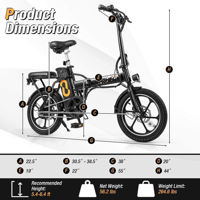 Load image into Gallery viewer, Goplus 16&quot; Folding Ebike wIth Basket City Commuter Bicycle
