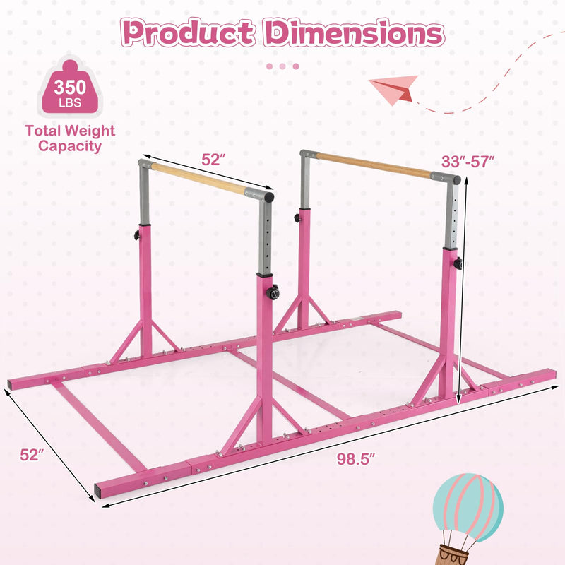 Load image into Gallery viewer, Goplus Junior Gymnastic Parallel Bars with 13-Level 33"-57" Adjustable Heights &amp; 6-Level Adjustable Width
