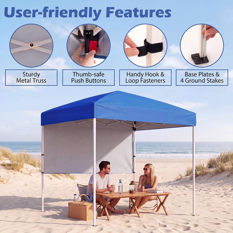Load image into Gallery viewer, Goplus 6 x 4 FT Pop Up Canopy UPF50+ Easy Setup Tent w/ 1 Half Sidewall
