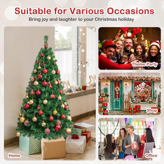 Goplus 5ft Artificial Christmas Tree Unlit Christmas Pine Tree with 350 PVC Branch Tips